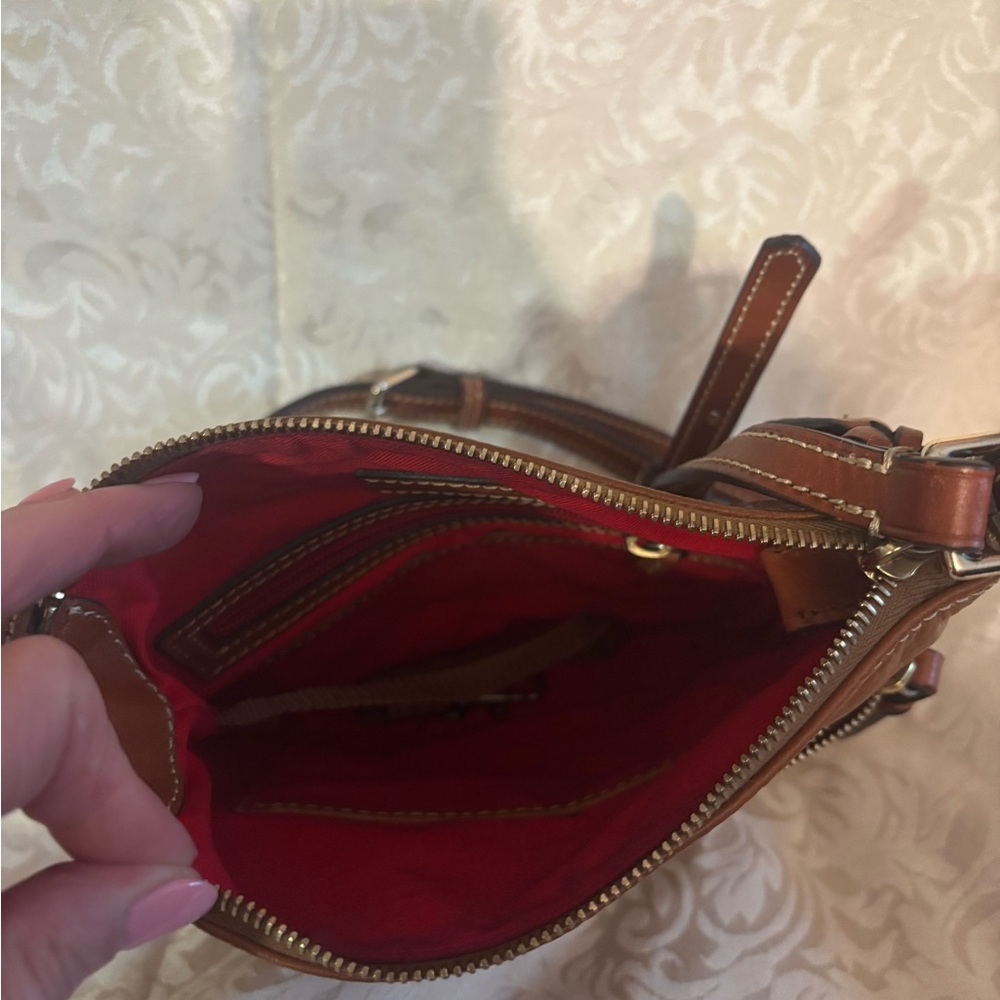 Dooney & Bourke Brown Leather Crossbody Bag - Picture 2 of 5
